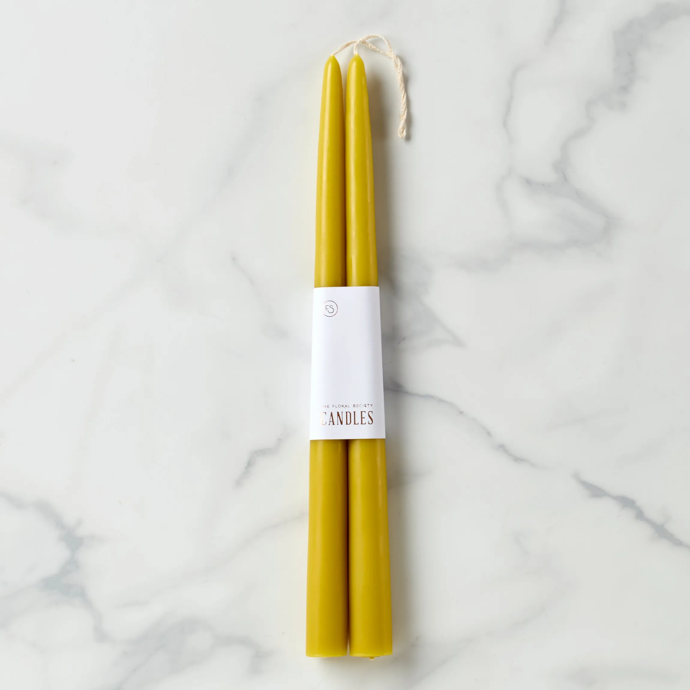 Dipped Citrine 12" Taper Candle, Set of 2