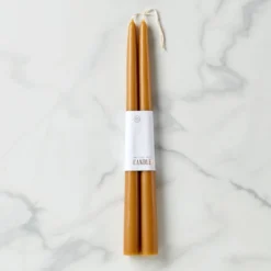 Dipped Miel 12" Taper Candle, Set of 2