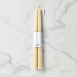 Dipped Parchment 12" Taper Candle, Set of 2
