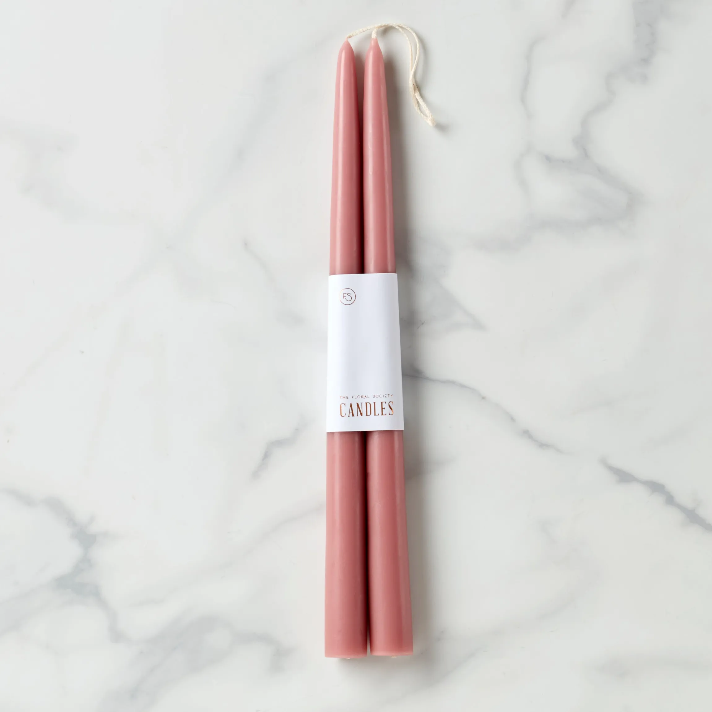 Dipped Rose 12" Taper Candle, Set of 2