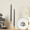 Dipped Smoke 12" Taper Candle, Set of 2