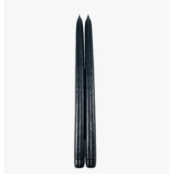 Dripless Black 12" Taper Candles, Set of 2