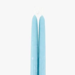 Dripless Robins Egg 12" Taper Candles, Set of 2