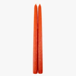Dripless Vermillion 12" Taper Candles, Set of 2