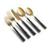Eivin Gold with Black Marble Handle 20-Piece Flatware Set