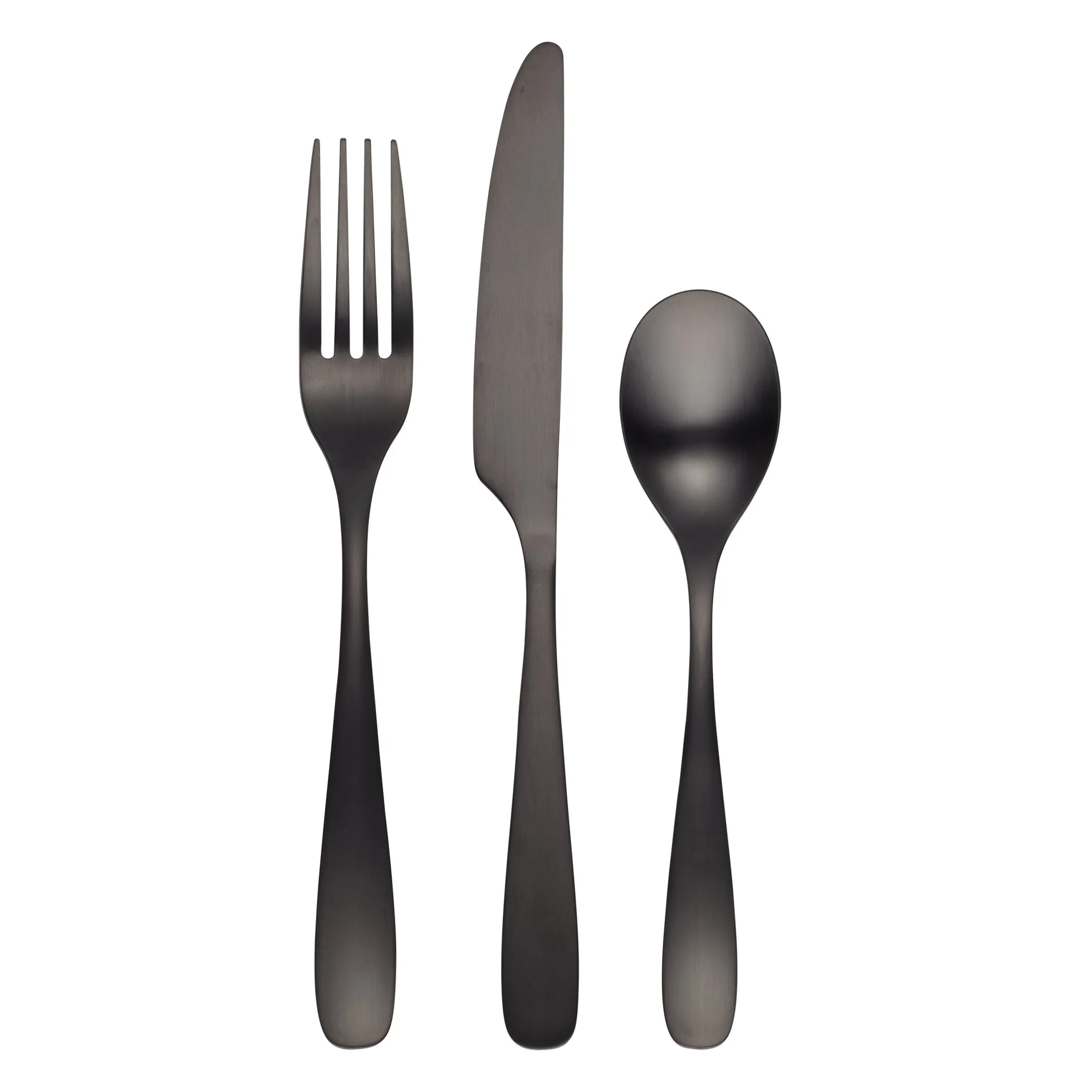 Eliana Black Satin 12-Piece Flatware Set