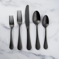 Eloquence Black Satin 20-Piece Flatware Set