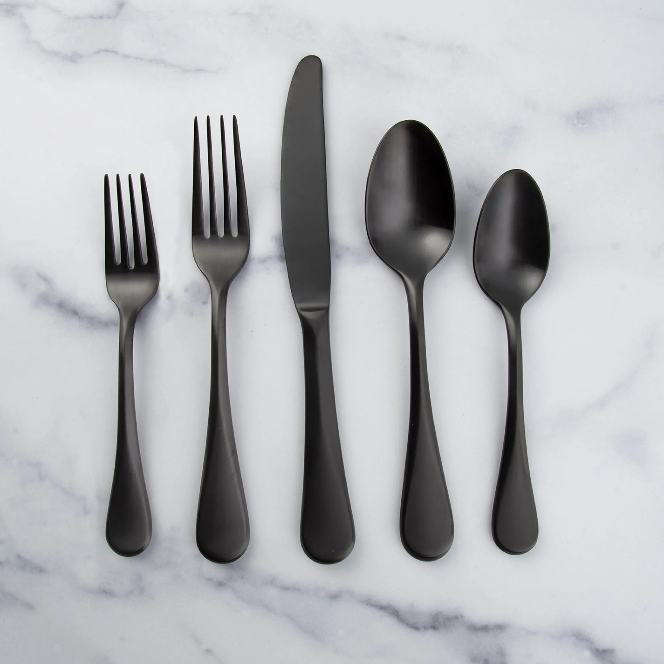 Eloquence Black Satin 20-Piece Flatware Set