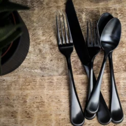 Eloquence Black Satin 20-Piece Flatware Set