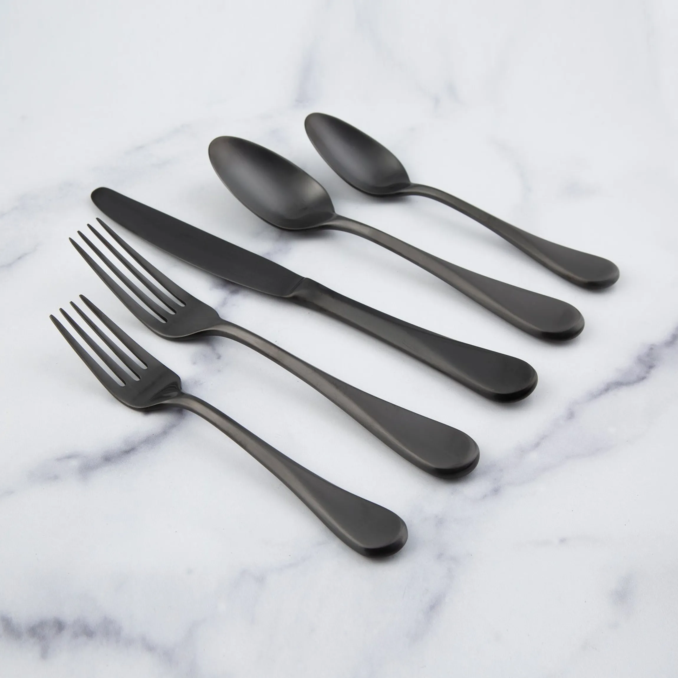 Eloquence Black Satin 20-Piece Flatware Set