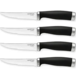 Epicure Black Steak Knives, Set of 4