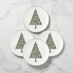 Evergreen Accent Plates, Set of 4