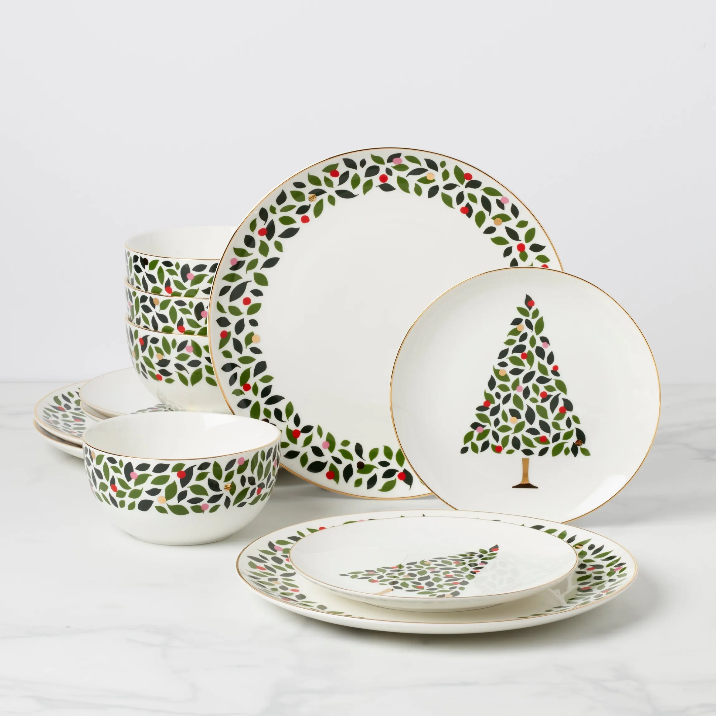 Evergreen 12-Piece Dinnerware Set