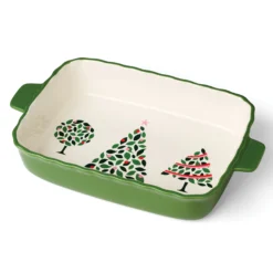 Evergreen Rectangular Scallop Baking Dish