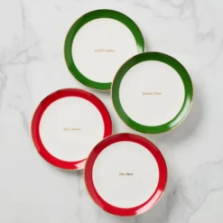 Evergreen Rim Accent Plates, Set of 4