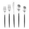 Evora Satin POM Black 20-Piece Flatware Set