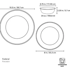 Federal Gold 12-Piece Dinnerware Set