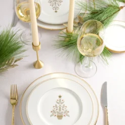 Federal Gold Tree Accent Plates, Set of 4