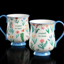 First Blooms Blue Mugs, Set of 2