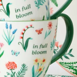 First Blooms Green Mugs, Set of 2