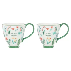 First Blooms Green Mugs, Set of 2