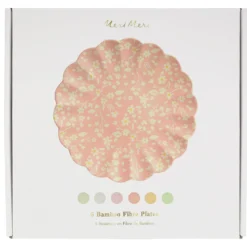 Floral Assorted Bamboo Large Plates, Set of 6