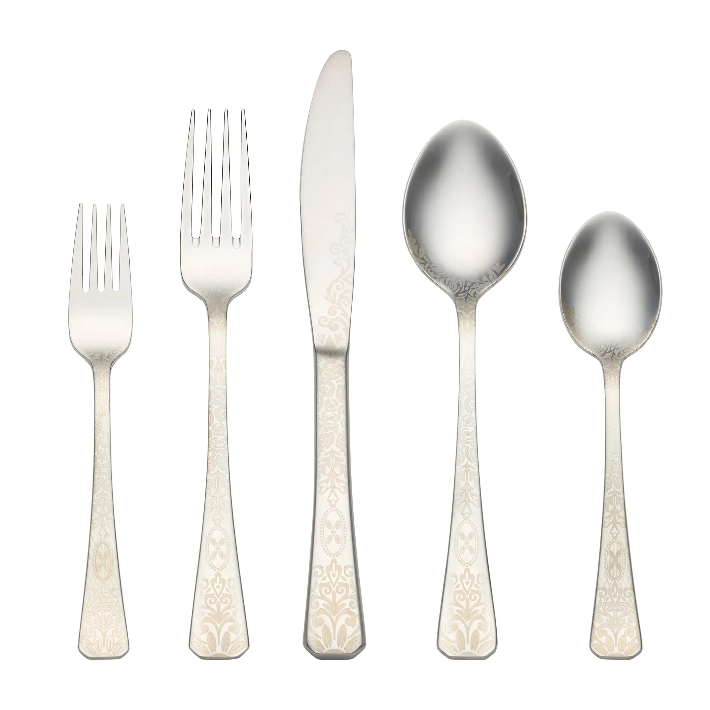 Floral Etch 5-Piece Place Setting