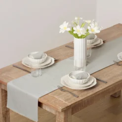 French Perle Dove Grey 70x14 Table Runner