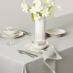French Perle Dove Grey 60x84 Tablecloth