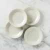 French Perle Groove White Dinner Plates, Set of 4