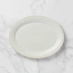 French Perle Groove White Platter