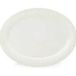 French Perle Groove White Platter