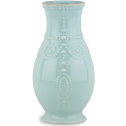 French Perle Ice Blue Fluted Vase
