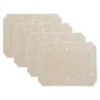 French Perle Linen Embroidered Placemats, Set of 4