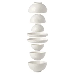 French Perle Luna 8-Piece Nesting Dinnerware Set