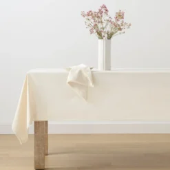 French Perle Natural 60x84 Tablecloth