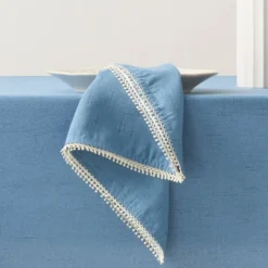 French Perle Periwinkle 19x19 Napkins, Set of 4