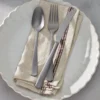 French Perle Scallop Vintage 65-Piece Flatware Set