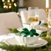 French Perle Scallop White Dinner Plates, Set of 4