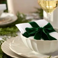 French Perle Scallop White Dinner Plates, Set of 4