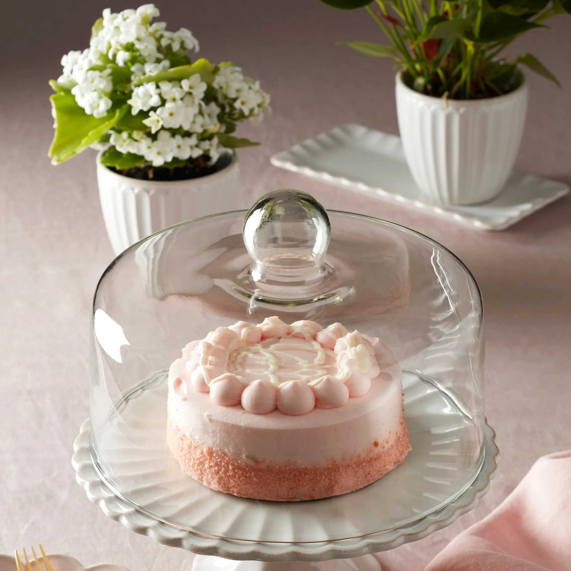 French Perle Scallop White 3-Piece Herb Pot Set