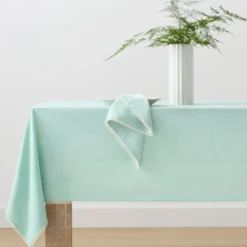 French Perle Solid Ice Blue 52x70 Tablecloth