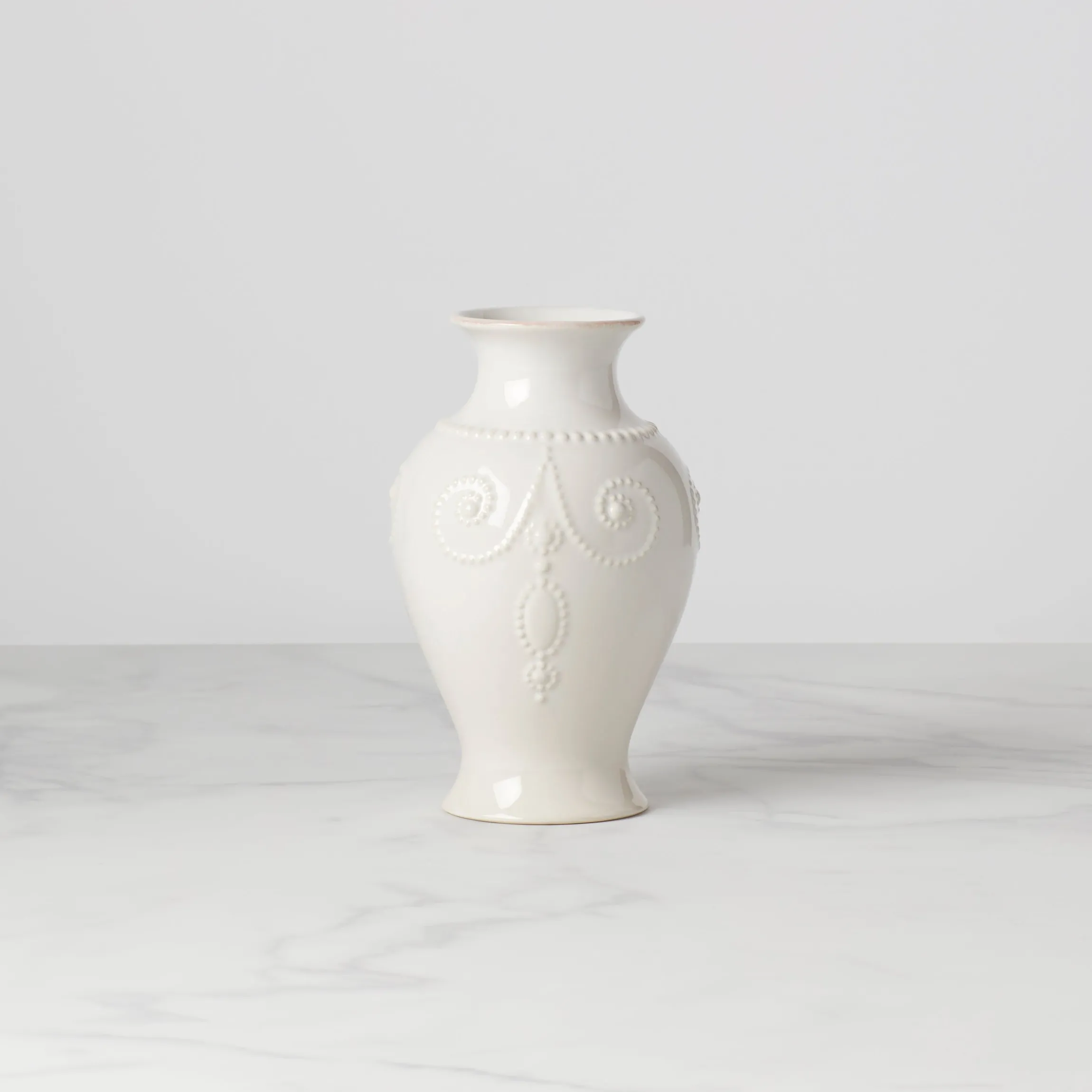 French Perle White Bouquet Vase