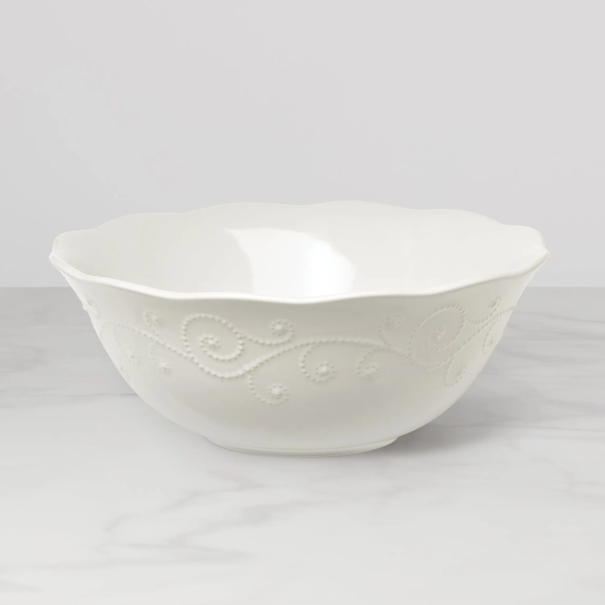 French Perle White Large Serving Bowl