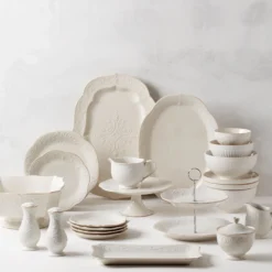 French Perle White Oval Serving Platter