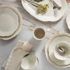French Perle White Oval Serving Platter