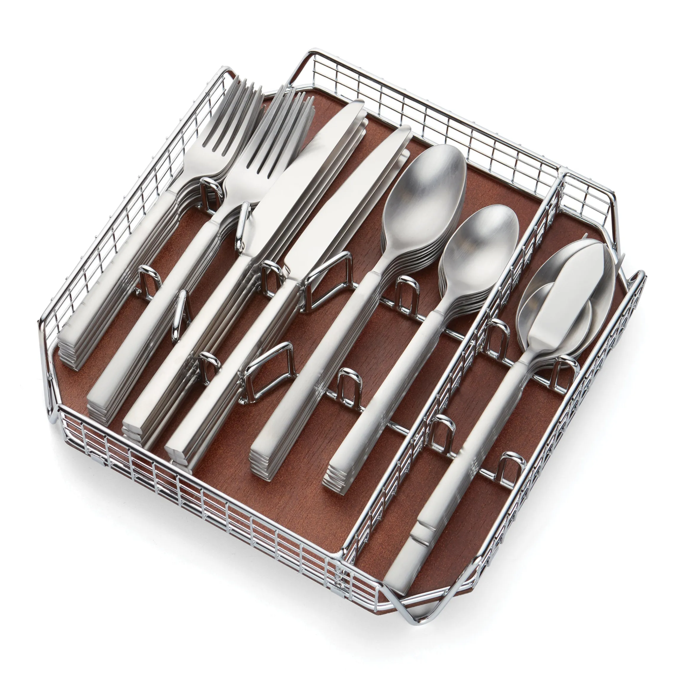 Gailann Satin 45-Piece Flatware Set with Caddy
