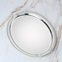 Gallery Oval Silverplate Tray with Handles