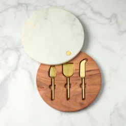Garnet Swivel Serving Board & Cheese Serving Set