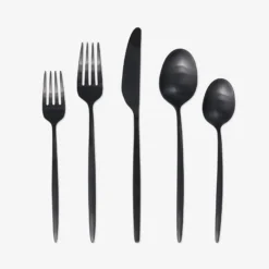Gaze Black Satin 20-Piece Flatware Set